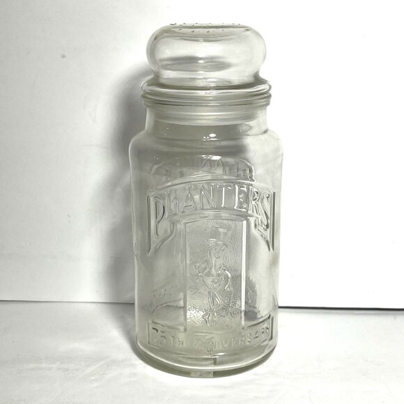 Vintage Planters 75th Anniversary Glass Jar With Lid - Picture 1 of 5
